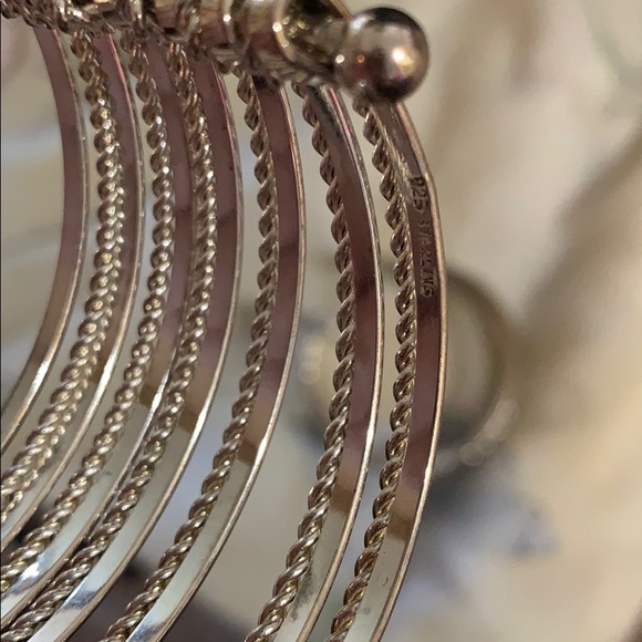 Sterling Silver multi layered Bangle bracelet - Picture 4 of 4